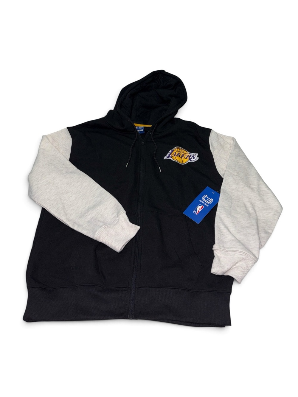 Ultra Game Men’s Los Angeles Lakers Large Full Zip Hooded Jacket NWT